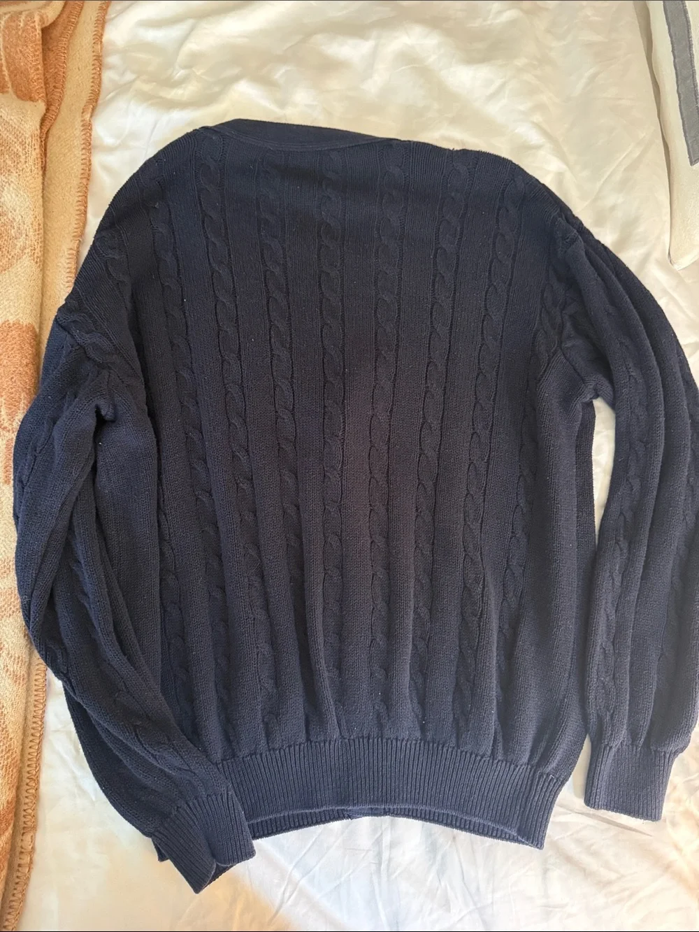Vintage 80’s Benetton Cotton Cableknit Cardigan Unisex Large